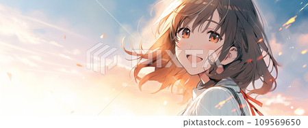 個人資料女學生插畫彩色 AI 影像 個人資料女學生插畫彩色 AI 影像 109569650