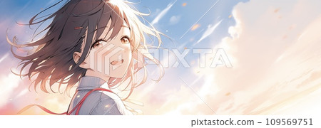 個人資料女學生插畫彩色 AI 影像 個人資料女學生插畫彩色 AI 影像 109569751