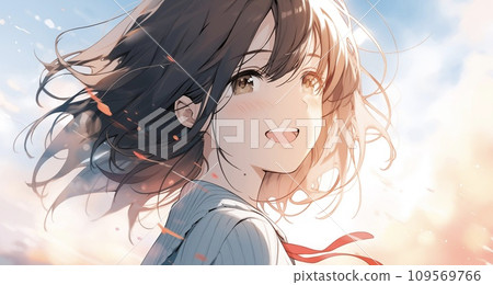 Profile female student illustration colorful AI image Profile female student illustration colorful AI image 109569766