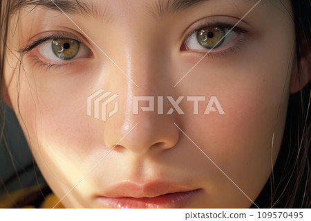 Portrait of a woman staring AI image Portrait of a woman staring AI image 109570495