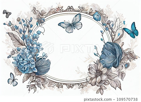 AI-generated content. luxury floral frame 109570738