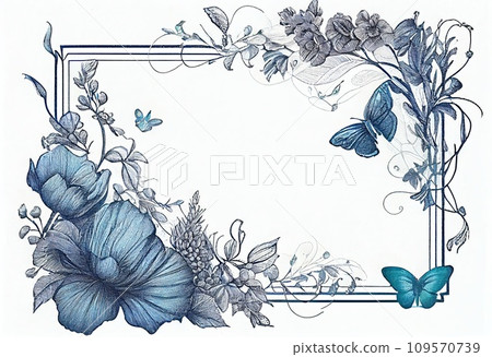 AI-generated content. luxury floral frame 109570739