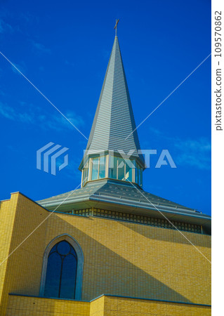 Triangular roof building Triangular roof building 109570862