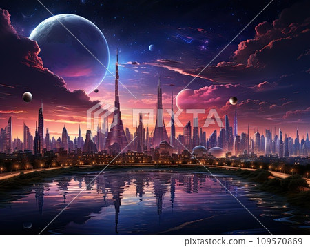 City in virtual reality City in virtual reality 109570869