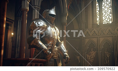 AI-generated content. Knight in castle 109570922