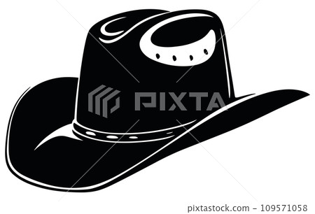 Cowboy hat logo design - silhouette simple 109571058