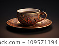 cup of fresh coffee on the table 109571194