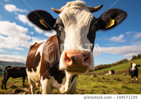 Cow head on a farm Cow head on a farm 109571195