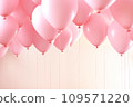 Pink background with balloons place for text 109571220