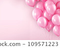 Pink background with balloons place for text 109571223