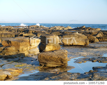 The rocky beach of Mooloolaba, Queensland, Sunshine Coast, Australia in the morning. The rocky beach of Mooloolaba, Queensland, Sunshine Coast, Australia in the morning. 109571260