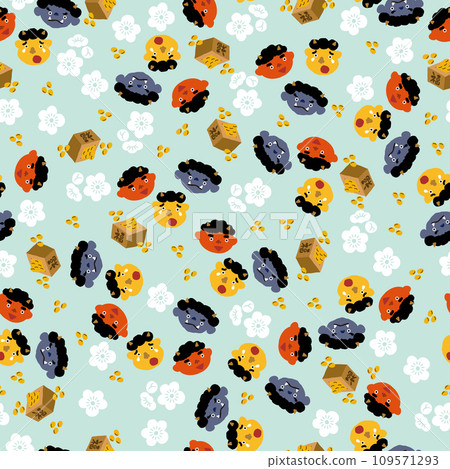 節分無縫圖案、紡織品、壁紙、包裝紙、場合、活動、護身符、日本雜貨、裝飾 109571293