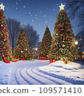 New Year's holidays in a small town, created with the help of generative ai illustration. 109571410