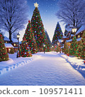 New Year's holidays in a small town, created with the help of generative ai illustration. 109571411