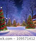 New Year's holidays in a small town, created with the help of generative ai illustration. 109571412