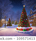 New Year's holidays in a small town, created with the help of generative ai illustration. 109571413