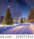 New Year's holidays in a small town, created with the help of generative ai illustration. 109571414