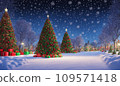 New Year's holidays in a small town, created with the help of generative ai illustration. 109571418