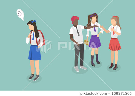 3D Isometric Flat Vector Illustration of Loneliness 3D Isometric Flat Vector Illustration of Loneliness 109571505