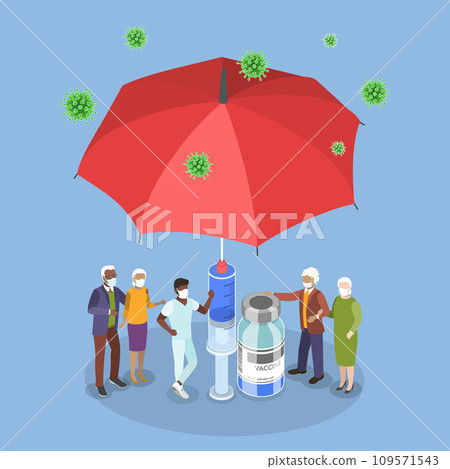 3D Isometric Flat Vector Illustration of Vaccination 3D Isometric Flat Vector Illustration of Vaccination 109571543