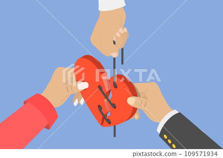 3D Isometric Flat Vector Illustration of Reconciliation 3D Isometric Flat Vector Illustration of Reconciliation 109571934