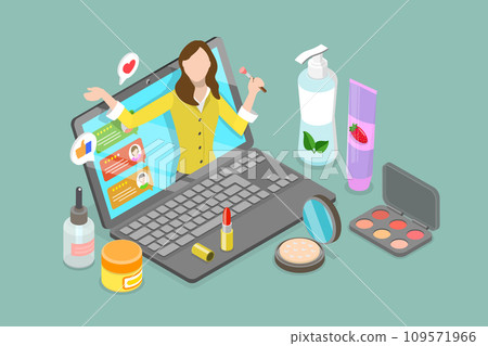 3D Isometric Flat Vector Illustration of Beauty Blogger 3D Isometric Flat Vector Illustration of Beauty Blogger 109571966