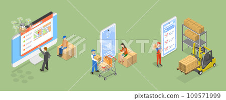 3D Isometric Flat Vector Illustration of Global Logistic 3D Isometric Flat Vector Illustration of Global Logistic 109571999