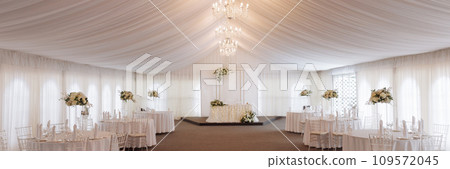 White tent with tables for wedding White tent with tables for wedding 109572045