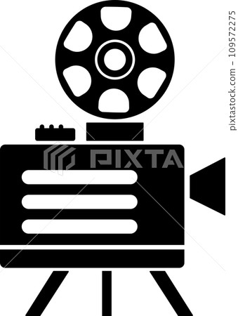 Retro movie projector silhouette_AI generated image 109572275