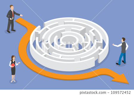 3D Isometric Flat Vector Illustration of Bypass Route 109572452