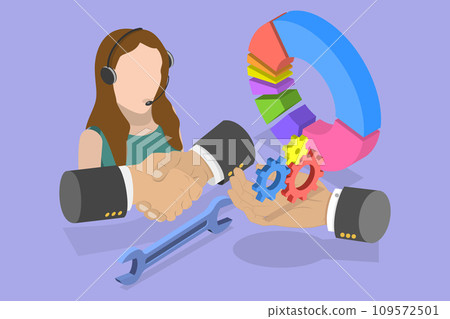 3D Isometric Flat Vector Set of Customer Service 109572501