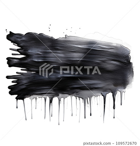 watercolor black brush texture paint stroke isolated 109572670