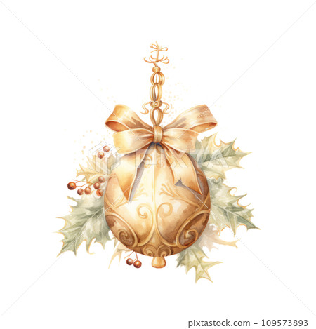 watercolor christmas decoration element isolated watercolor christmas decoration element isolated 109573893