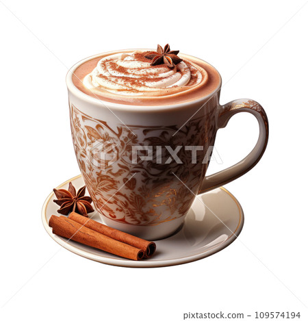 a cup of hot cocoa, isolated a cup of hot cocoa, isolated 109574194