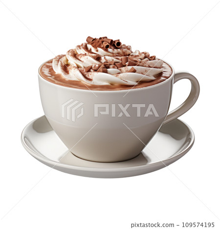 a cup of hot cocoa, isolated a cup of hot cocoa, isolated 109574195