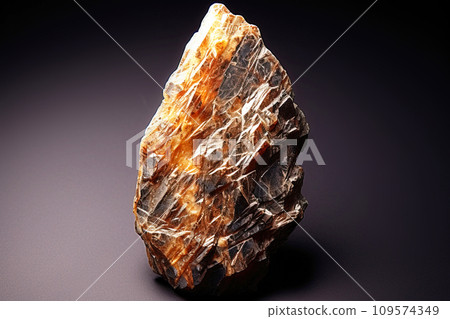 Yuksporite is a rare precious natural stone on a black background. AI generated. 109574349