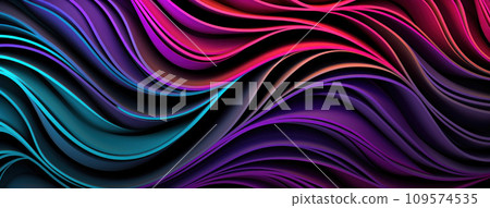 AI-generated content. 3D Abstract Design Background with Wavy and Spiral Curves, Generative AI 109574535