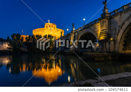 The Mausoleum of Hadrian, also known as Castel Sant'Angelo at night The Mausoleum of Hadrian, also known as Castel Sant'Angelo at night 109574611