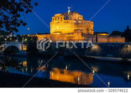 The Mausoleum of Hadrian, also known as Castel Sant'Angelo at night The Mausoleum of Hadrian, also known as Castel Sant'Angelo at night 109574612