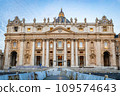 St. Peter's Basilica and Obelisk of St Peter's Square in Vatican, Italy 109574643