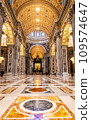 St. Peter's Basilica interior hall and altar in Vatican, Italy 109574647