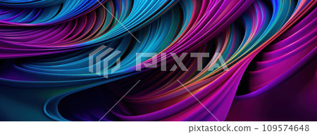 AI-generated content. 3D Abstract Design Background with Wavy and Spiral Curves, Generative AI 109574648