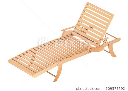 Wooden Sun Lounger, 3D rendering Wooden Sun Lounger, 3D rendering 109575592