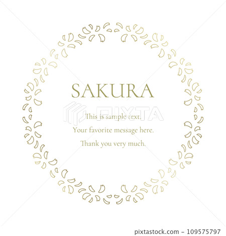 Material_Frame_A spring decorative frame with a cherry blossom motif. Luxurious gold surround design Material_Frame_A spring decorative frame with a cherry blossom motif. Luxurious gold surround design 109575797
