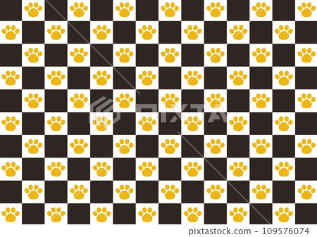 帶有貓爪印的格子圖案 帶有貓爪印的格子圖案 109576074