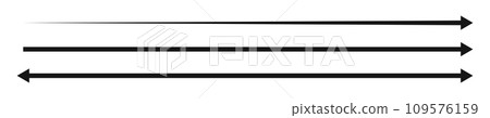 Horizontal long straight arrow signs. Black pointer, direction, position symbol and double arrow icon isolated on white background. Vector graphic illustration Horizontal long straight arrow signs. Black pointer, direction, position symbol and double arrow icon isolated on white background. Vector graphic illustration 109576159