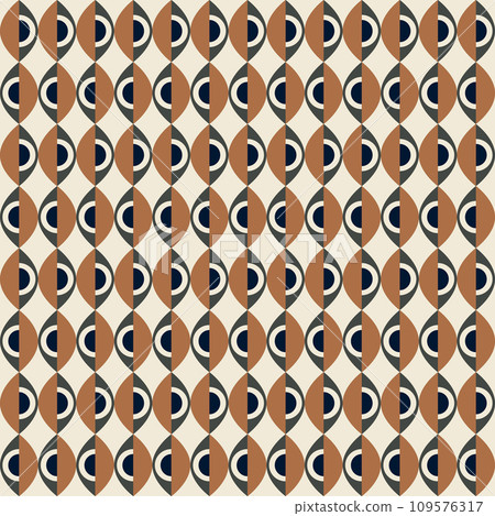 Seamless abstract geometric pattern. Retro style repeat background for fabric, textile print or wallpaper design. Vector Illustration. Seamless abstract geometric pattern. Retro style repeat background for fabric, textile print or wallpaper design. Vector Illustration. 109576317