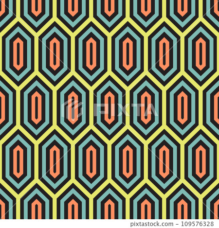 Vector hexagon cells seamless pattern. Modern stylish texture. Repeating geometric tiles with line elements Vector hexagon cells seamless pattern. Modern stylish texture. Repeating geometric tiles with line elements 109576328