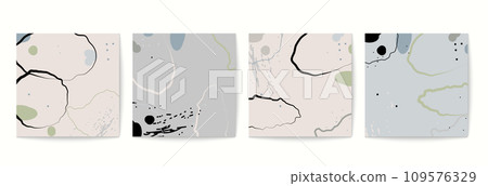 Abstract square covers design templates. Pastel colored poster background blank flyer with dots, shapes and lines. 109576329