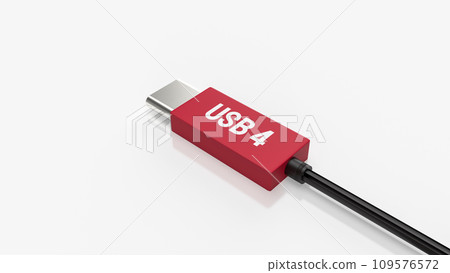 The usb 4 cable for technology concept 3d rendering. 109576572